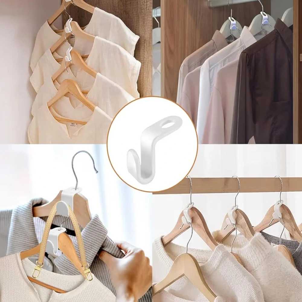 SPACE SAVING CASCADING HANGER HOOK FOR CLOTHES AND USE W/PLASTIC HANGERS AMT: 50 - Picture 7 of 8